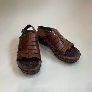 Elegant Brown Leather Women's Mules